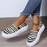 Women's Lazy Breathable Mesh Striped Thick Sole Shoes