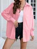 Women's Fashion Lapel Single Breasted Oversized  Blouses