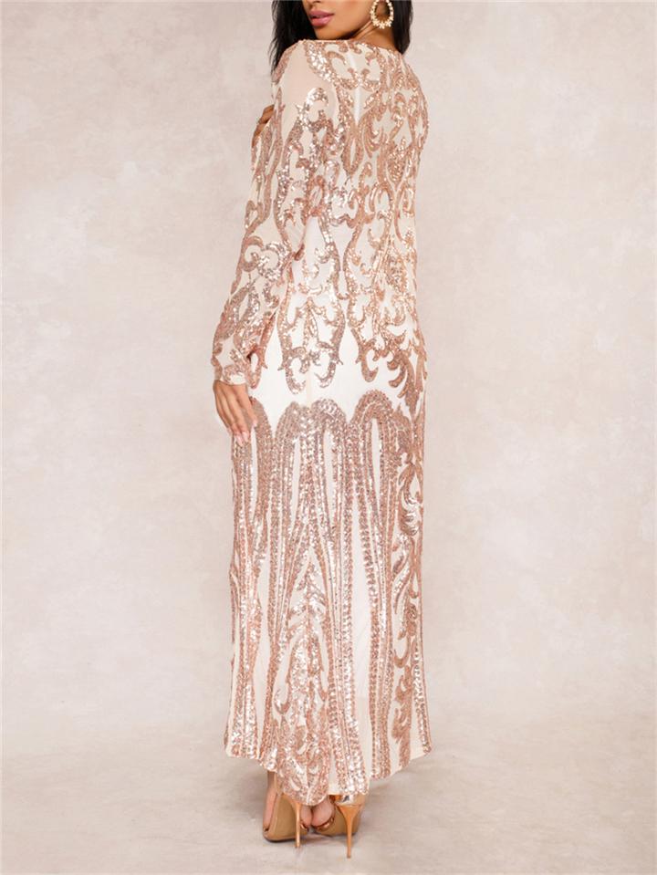 Vintage Style Sequined Gatsby Robe Dress