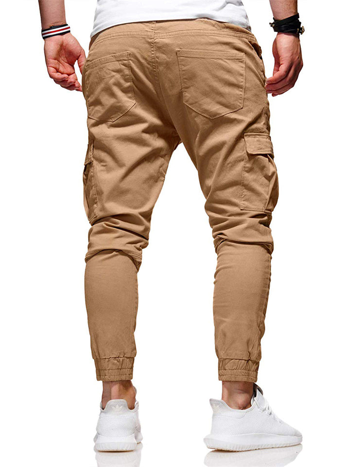 Men's Fashion Drawstring Skinny Cargo Jogger Pants