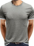 Summer Leisure Short Sleeve Pullover Slim T-shirts For Men