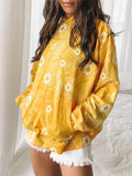 Tie-Dye Daisy Floral Print Pullover Hoodie