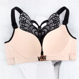 Leopard Print Back Wireless Front Closure Push Up Bras