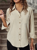 Women's Solid Color Simple Style Long-Sleeved Blouse