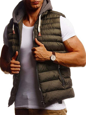 Men's Hooded Sleeveless Puffer Vest