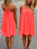 Summer Sleeveless Chiffon Coral Dress