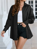 Women's Fashion Lapel Single Breasted Oversized  Blouses