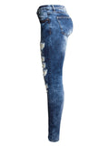 Women's Street Style Stretchy Ripped Fit Denim Jeans