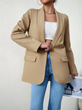 Temperament Open Front Office Blazer Coat for Lady