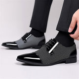 Men's Wedding Party Soft Rubber Sole Block Heel Dress Shoes
