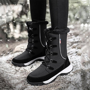 Cozy Warm Water Proof Thicken Fur Interior Lace Up Snow Boots