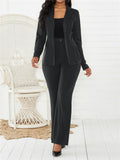 Women Business Formal Comfy Solid Color Suit Coat + Pants