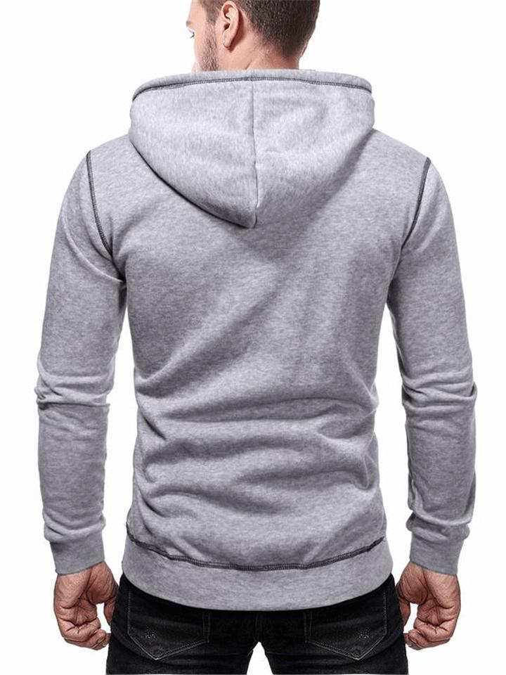 Mens Casual Cowl Neck Face Cover Long Sleeve Hoodie