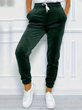 Drawstring Jogger Casual Velvet Pants for Women