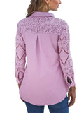 Female Cozy Long Sleeve Lace Patchwork Shirts