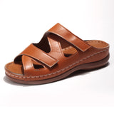 Summer Hollow Out Velcro Wedge Heel Casual Slippers for Women