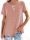 Casual Solid Color Short Sleeve Loose T-Shirts