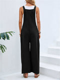 Women's Cute Square Neck Spaghetti Strap Sleeveless Holiday Romper Jumpsuit