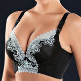 Women's Plus Size Lace Patchwork Wireless Full Coverage Bras - Nude