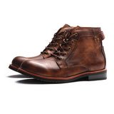 Men's Retro Round Toe Lace Up Martin Boots