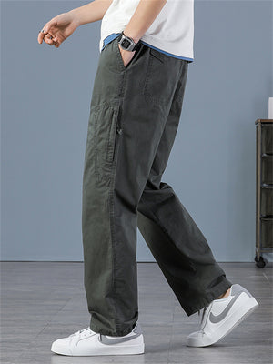 Men's Leisure Spring Autumn Straight Leg Cargo Pants