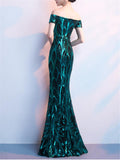 Gorgeous Sequined Off Shoulder Mermaid Dress for Formal Party
