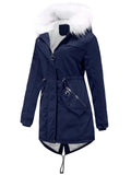 Women's Winter Solid Color Hooded Thermal Coats