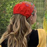 Ethnic Style Embroidery Flowers Slouch Skullcap Cap Beanie Hat