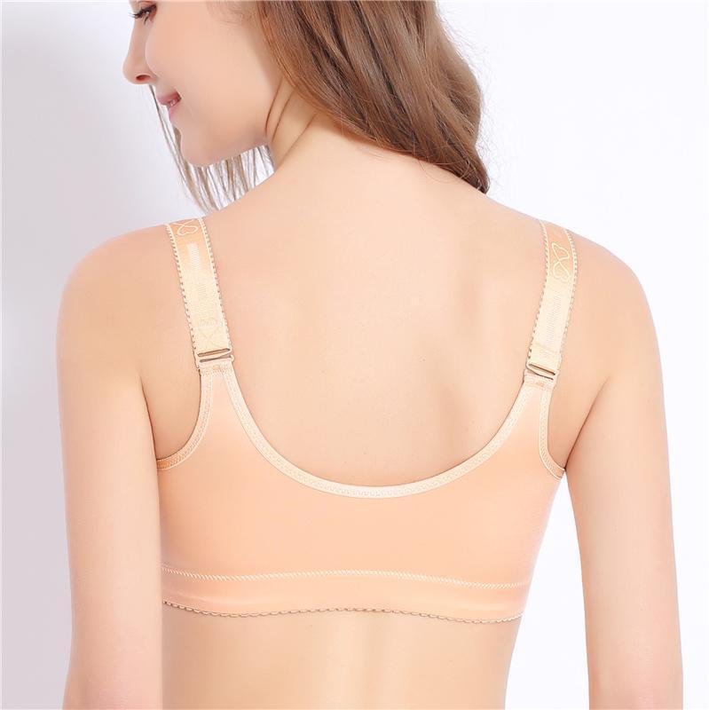 Women's Super Comfy Wireless Front Button Closure Soft Bras - Nudes