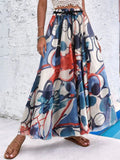 High Waist Printed Swing Long Skirts