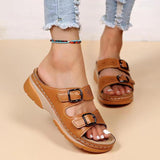 Fashion Comfort Slip On Buckle Up Sandals for Women