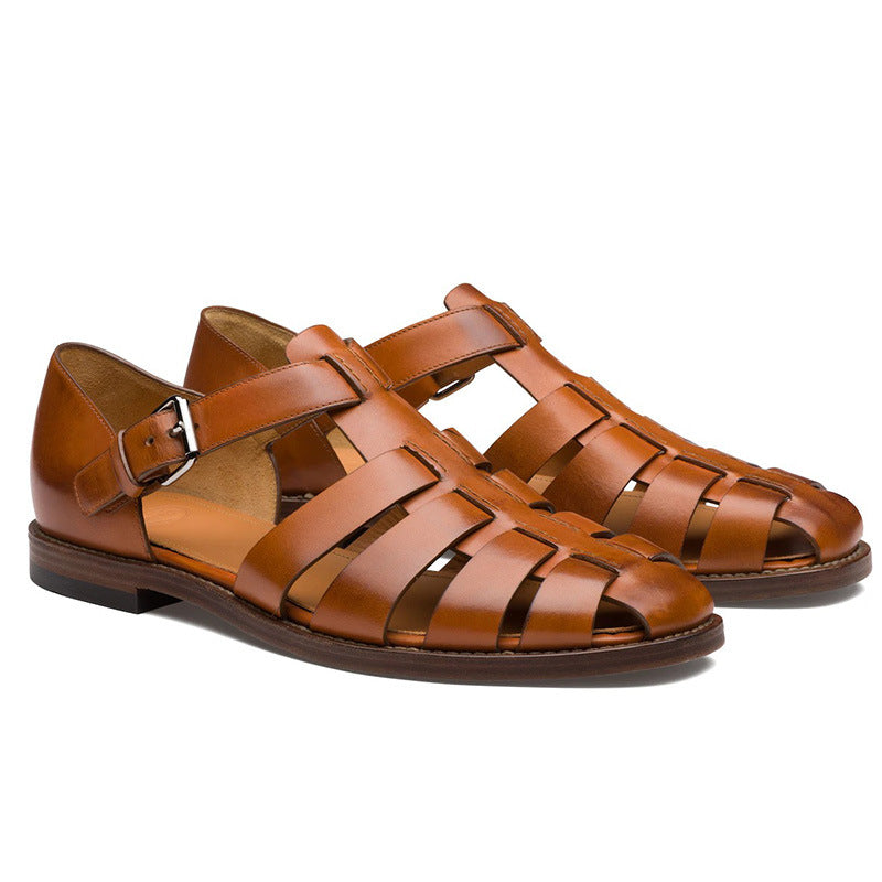 Mens Casual Buckle Up Fisherman Sandals