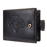 Vintage Leather Car Embossed Multi-Card Design Wallet For Men