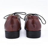 Men's Classic Plaid Patchwork Leather Shoes