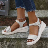 Women's Casual Wedge Heel Thick Sole Stitching Sandals for Walking