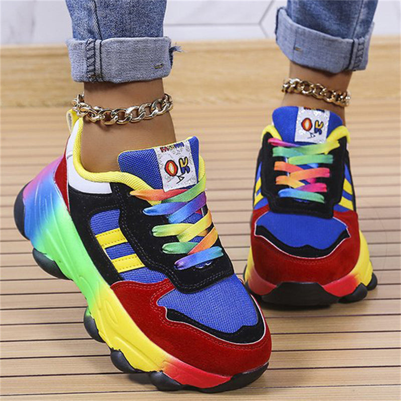 Super Cool Rainbow Color Hip Hop Street Sneakers