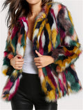 Women's Colourful Faux Fur Fashion Coats for Winter