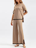 Women's Comfortable Temperament Knitted 2-piece Loungewear Sets