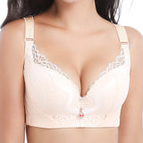 Plus Size Push Up Side Support Lace Bras - White