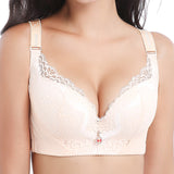 Plus Size Push Up Side Support Lace Bras - Pink