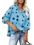 Fashion New Arrival Five-pointed Star Print Pocket Women's Hoodies