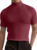 Slim Short Sleeve Round Neck Base Shirt for Men