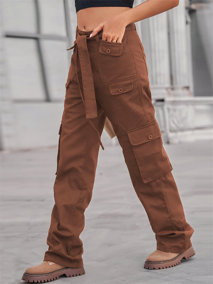 Women's Cool Washed Multi Pockets Cargo Pants