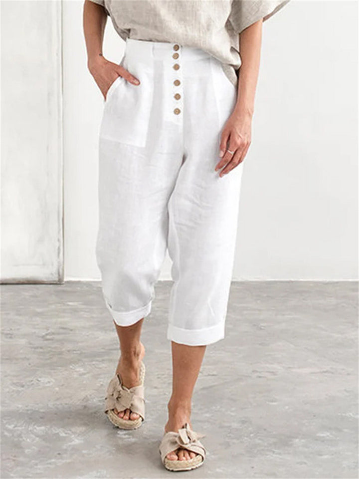 Women's Summer 100% Cotton Soft Comfortable Cropped Pants