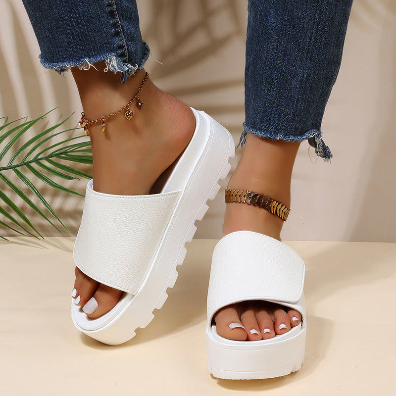 Trendy Summer Solid Color Ladies Relaxed Slippers