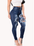 Slim Fit High-Rise Multi-Pocket Ripped Design Skinny Jeans