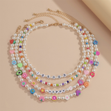 Vintage Multi-layered Collarbone Chain Artificial Pearl Necklace