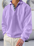 Men's British Style Sport Shirt Long Sleeve Lapel Tops