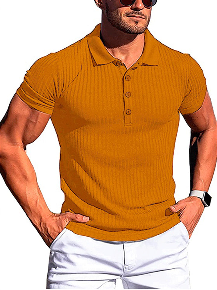 Male Summer Skinny Running Sports Fitness Wear Polo Shirts