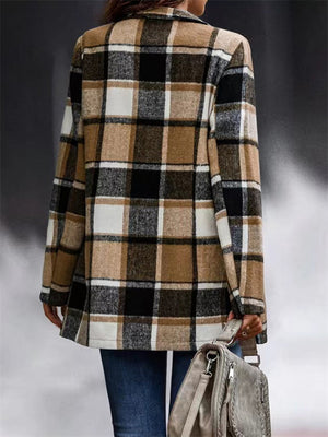 Oversized Plaid Shacket Sweet Flannel Coats for Ladies